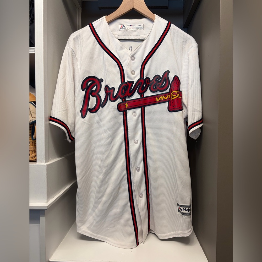 Tom Glavine White Atlanta Braves Jersey Large - Picture 1 of 6